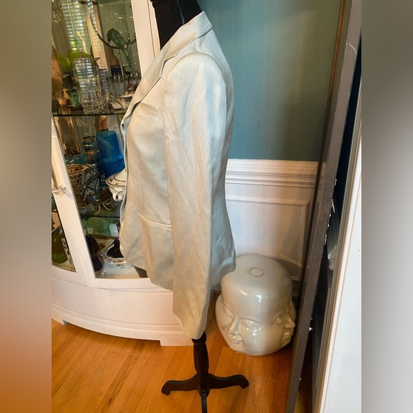 Giorgio Armani Vintage green herringbone blazer jacket, size 38 - Picture 2 of 5